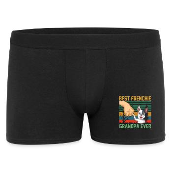 Frenchie Grandpa Fist Bump French Bulldog  - Men's Boxer Shorts - black - Front