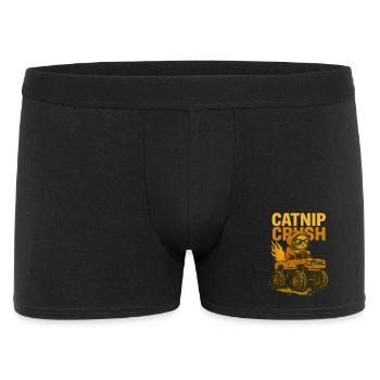Monstertruck Katze - Männer Boxer Shorts - Schwarz - Vorne