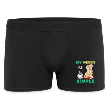 Cute Golden Retriever and Coffee Inspirational  - Men's Boxer Shorts - black - Front