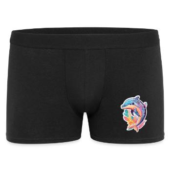 Delfin - Männer Boxer Shorts - Schwarz - Vorne