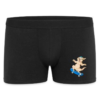 Conception ludique de t-shirt de planche à roulettes Golden Retriever - Boxer Homme - noir - Devant