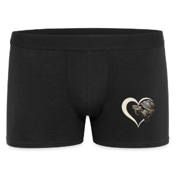 Turtle in heart motif - Men's Boxer Shorts - black - Front