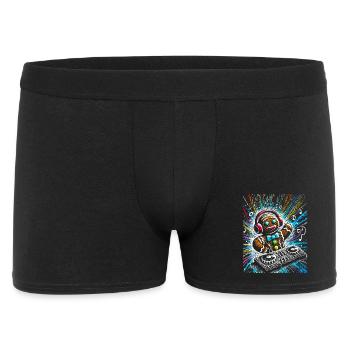 Funkster pain d’épice DJ illustration - Boxer Homme - noir - Devant