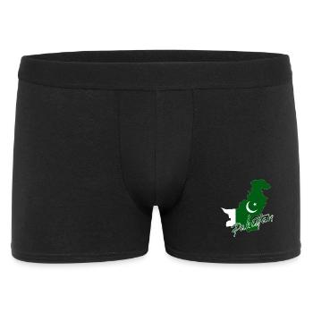 Carte du Pakistan, drapeau du Pakistan - Boxer Homme - noir - Devant