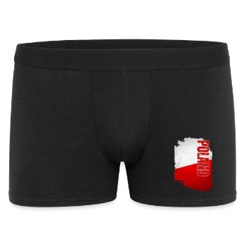 Poland flag, vintage grunge - Men's Boxer Shorts - black - Front