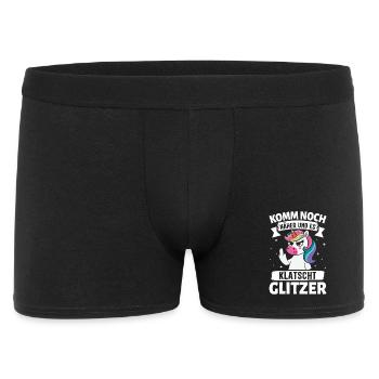 Malle KOMM NOCH NÄHER UND ES KLATSCHT - Männer Boxer Shorts - Schwarz - Vorne