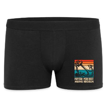 Werdender Vater MEIN BOOT MEINE REGELN Lustig - Männer Boxer Shorts - Schwarz - Vorne
