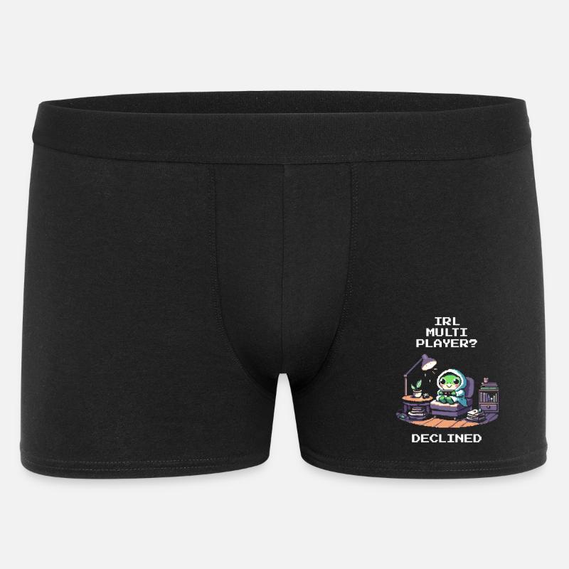 IRL-Multiplayer: abgelehnt | Introvertiert Humor - Männer Boxer Shorts - Schwarz