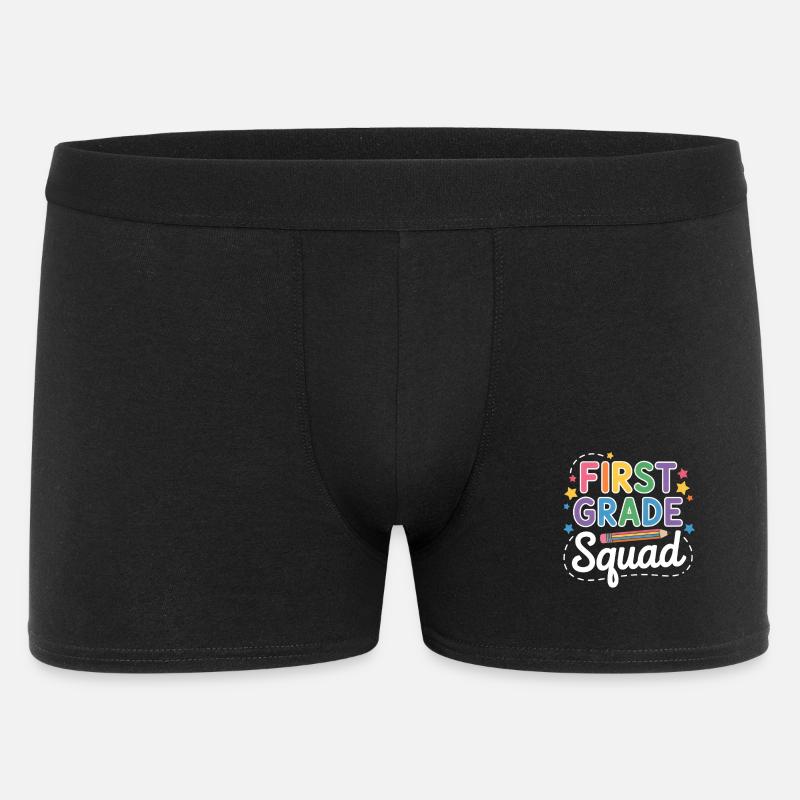 First Grade Squad Back To School - Männer Boxer Shorts - Schwarz