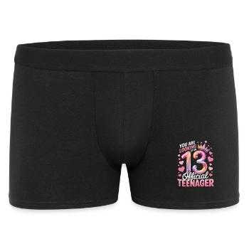 13th birthday teenager gift - Men's Boxer Shorts - black - Front
