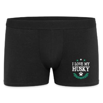 J'aime mon Husky - Boxer Homme - noir - Devant