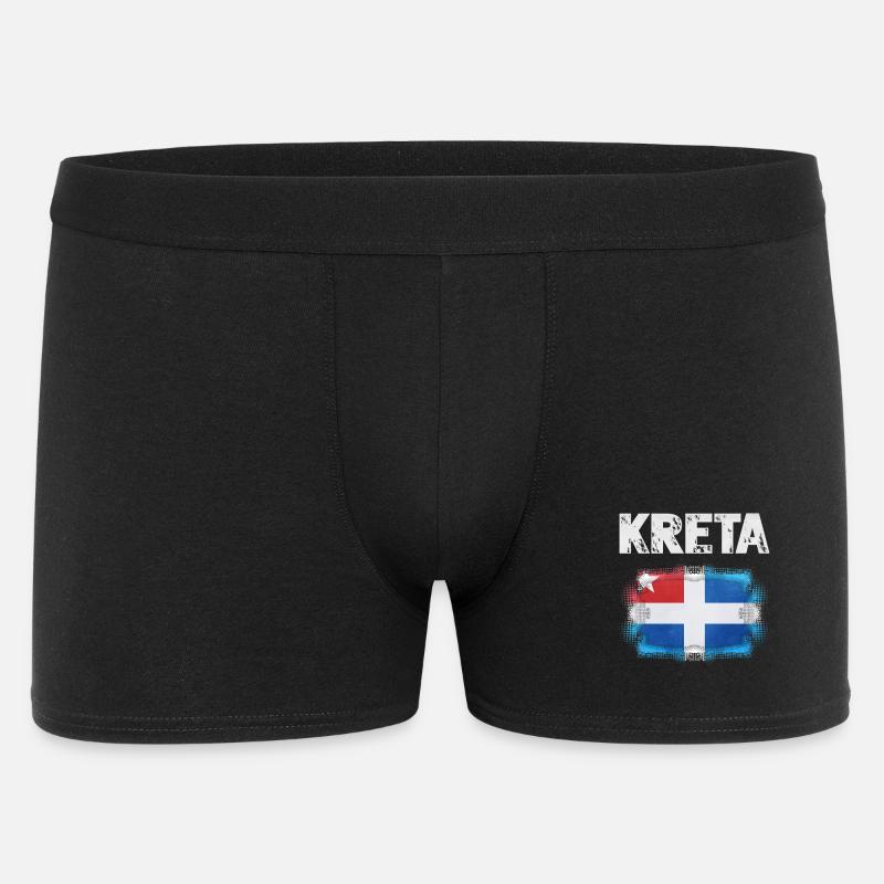 Kreta Flagge Design mit Wasserfarben-Effekt - Männer Boxer Shorts - Schwarz