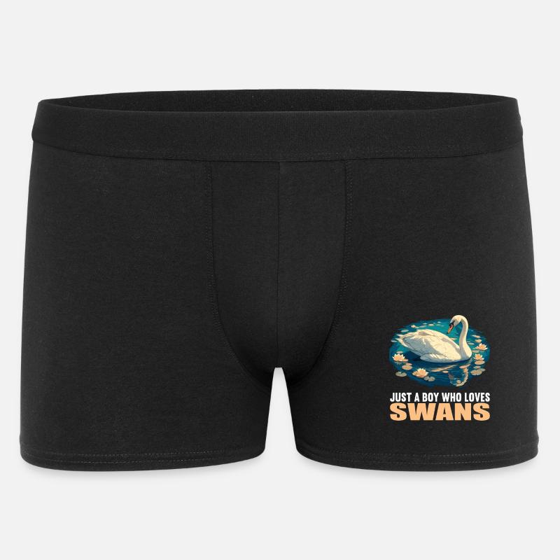 Schwäne Schwan - Männer Boxer Shorts - Schwarz