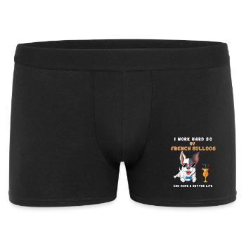 Funny French Bulldog Work Motivational Design - Men's Boxer Shorts - black - Front