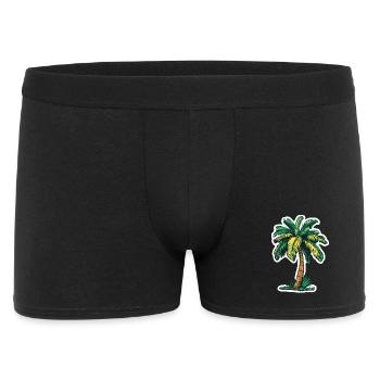 Palme - Männer Boxer Shorts - Schwarz - Vorne