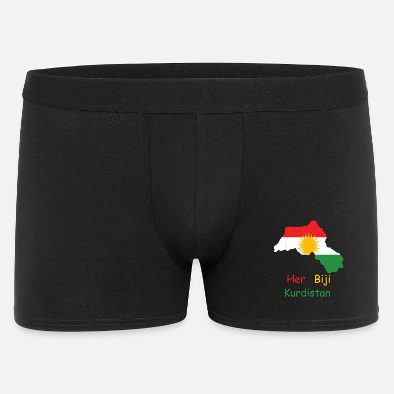 Drapeau du Kurdistan avec soleil kurde - Boxer Homme - noir