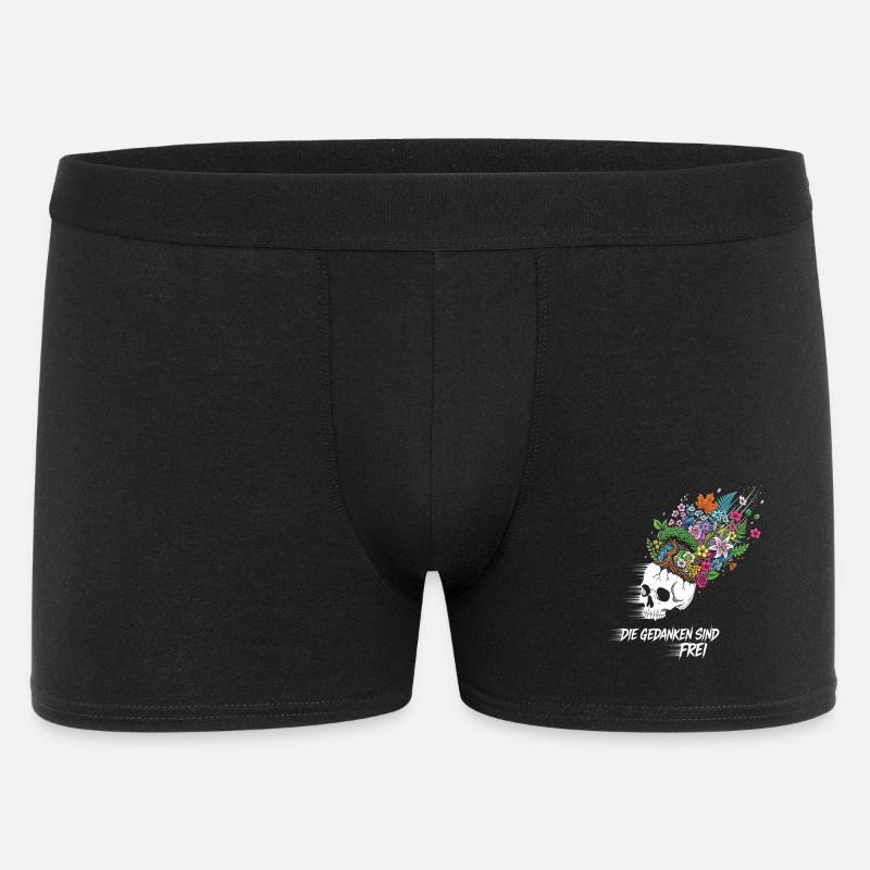 Crâne de fleurs de liberté - Boxer Homme - noir