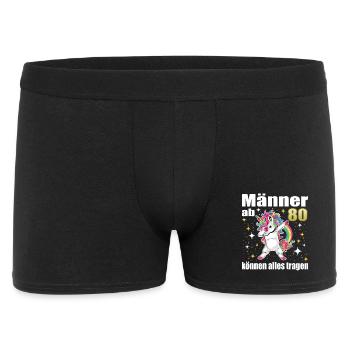 80e anniversaire – Drôles d'hommes licornes - Boxer Homme - noir - Devant