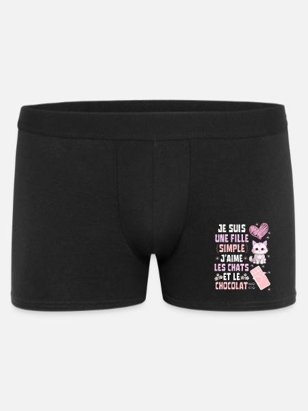Je suis une fille Simple Chats et Chocolat - Boxer Homme - noir
