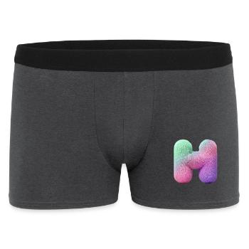 Buchstabe H in Pastell Felloptik und Farbverlauf  - Männer Boxer Shorts - Anthrazit - Vorne