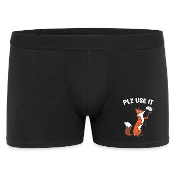 Un renard drôle avec un cerveau, utilisez-le s'il vous plaît - Boxer Homme - noir - Devant