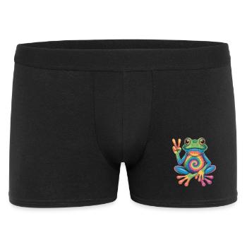 Frosch Hippie Tie-Dye Friedenszeichen - Männer Boxer Shorts - Schwarz - Vorne