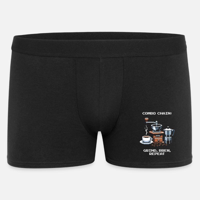 Combo chain: Grind, Brew, Repeat | Coffee - Men's Boxer Shorts - black