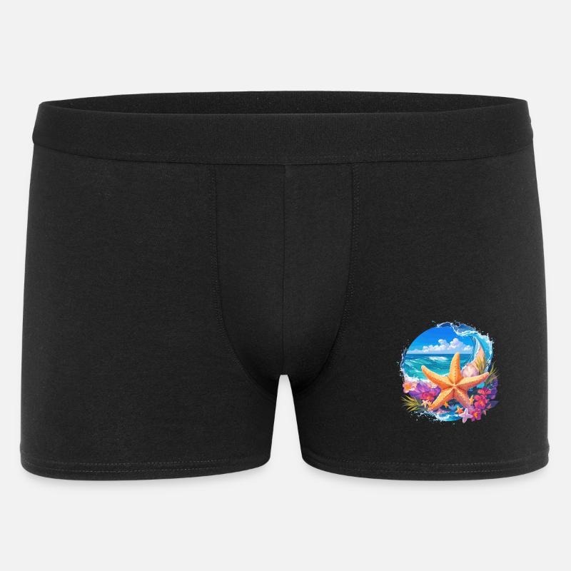 Seesterne Seestern - Männer Boxer Shorts - Schwarz