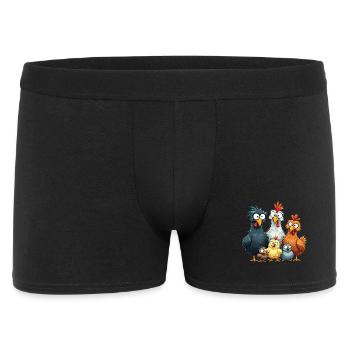 Colorful Chicken Group Comedy Design - Men's Boxer Shorts - black - Front