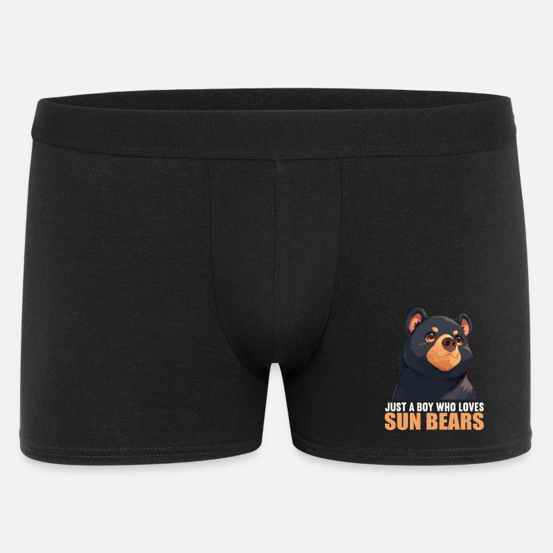Sun Bear Malaienbär - Männer Boxer Shorts - Schwarz