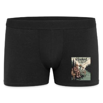 Conception de pêche humoristique avec Bigfoot, extraterrestres, etc. - Boxer Homme - noir - Devant