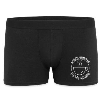 Lagerarbeiter Coffee Powered - Männer Boxer Shorts - Schwarz - Vorne