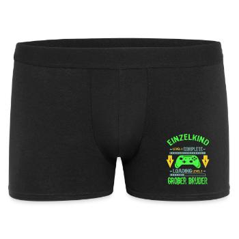 Einzelkind Complete - Loading Großer Bruder 2026 - Männer Boxer Shorts - Schwarz - Vorne