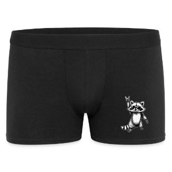Raccoon Rock n Roll - Boxer Homme - noir - Devant