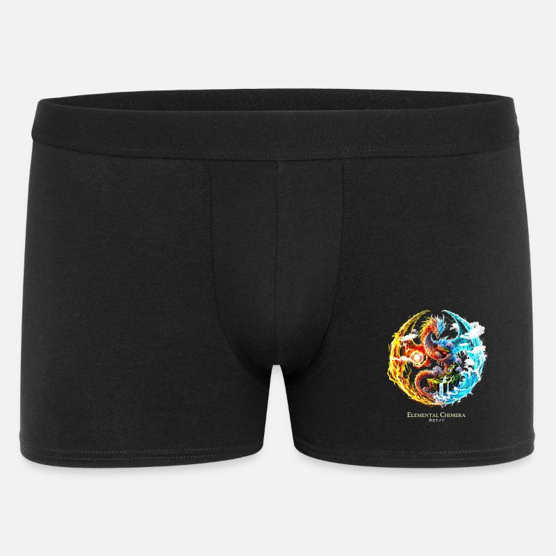 Elemental Chimera – Fire & Water Dragon - Men's Boxer Shorts - black