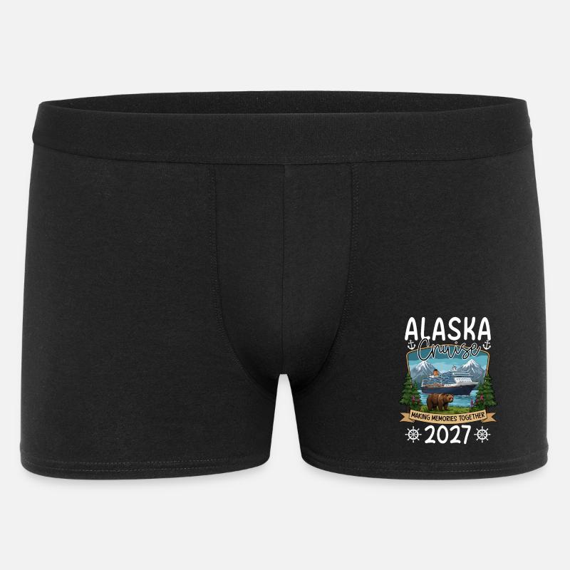 Alaska Kreuzfahrt Erinnerungsdesign - Männer Boxer Shorts - Schwarz