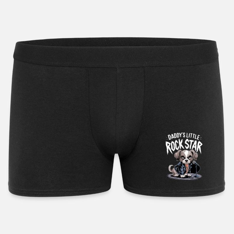 Hündischer mit Lederjacke - Männer Boxer Shorts - Schwarz