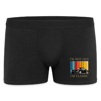 Classic Car Humor  - Männer Boxer Shorts - Schwarz - Vorne