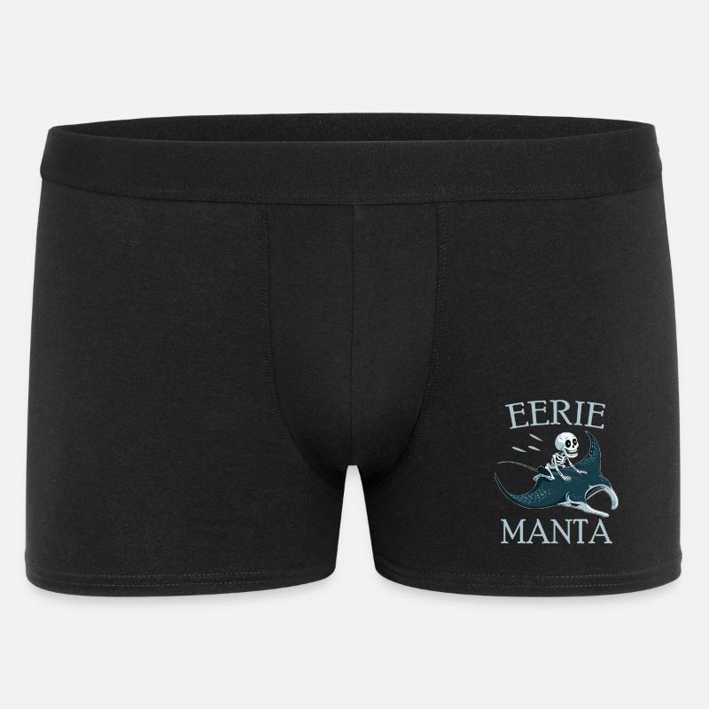 Skelett auf Mantarochen  - Männer Boxer Shorts - Schwarz