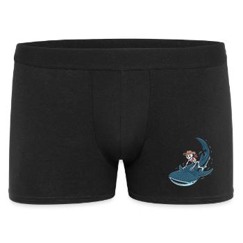 Squelette de cow-boy sur requin baleine - Boxer Homme - noir - Devant