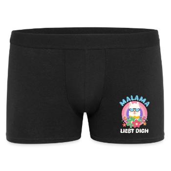 Bald Mama MALAMA LIEBT DICH Lustiges - Männer Boxer Shorts - Schwarz - Vorne