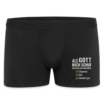 Proverb: When God created me, he wanted to show off - Men's Boxer Shorts - black - Front