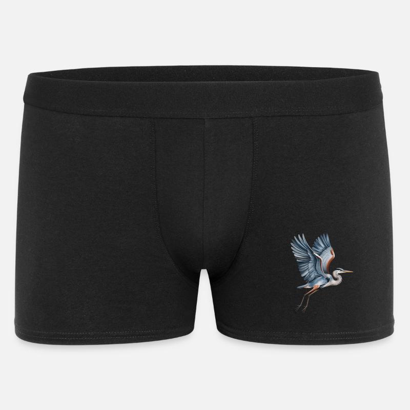 Héron élégant aux ailes déployées - Boxer Homme - noir