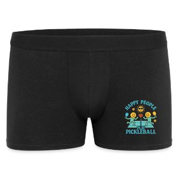Happy people playing pickleball - Men's Boxer Shorts - black - Front