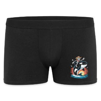 Cow-boy squelette sur la scène des vagues d’orque - Boxer Homme - noir - Devant