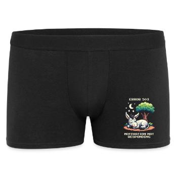 Fehler 503: Keine Motivation | Esel - Männer Boxer Shorts - Schwarz - Vorne