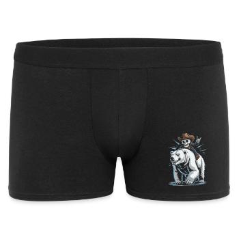 Skeleton Cowboy Riding Polar Bear - Men's Boxer Shorts - black - Front