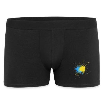 Bicolore Speckle Art Bleu Jaune - Boxer Homme - noir - Devant