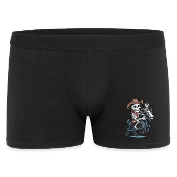 Squelette cow-boy sur chèvre - Boxer Homme - noir - Devant