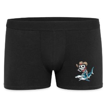 Squelette cow-boy chevauchant requin marteau - Boxer Homme - noir - Devant
